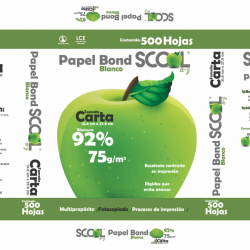 Scool Papel Bond Blanco Wrapper printed by ProAmpac Wrightstown