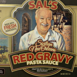 Sal’s Sicilian New Orleans Red Gravy Pasta Sauce Label printed by Label Tech Inc