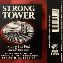 Strong Tower Spring Hill Red Premium Table Wine Label printed by Bay Tech Label