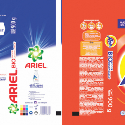 Ariel con Perlas Limpiadoras/Ace Maxi Limpieza Detergent Wrappers printed by Folmex SA de CV